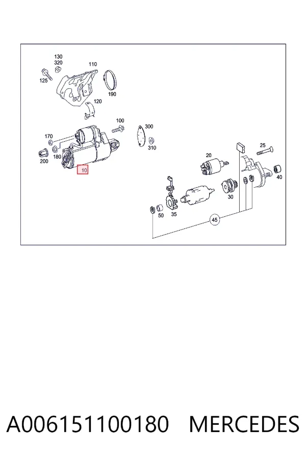 Купить A0061511001 Mercedes Стартер