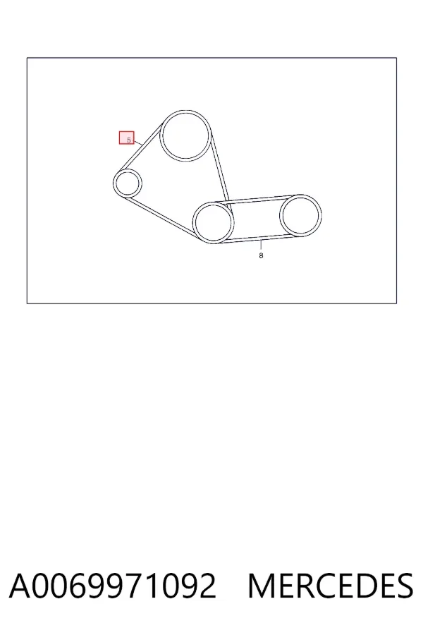 Ремень генератора A0069971092 Mercedes