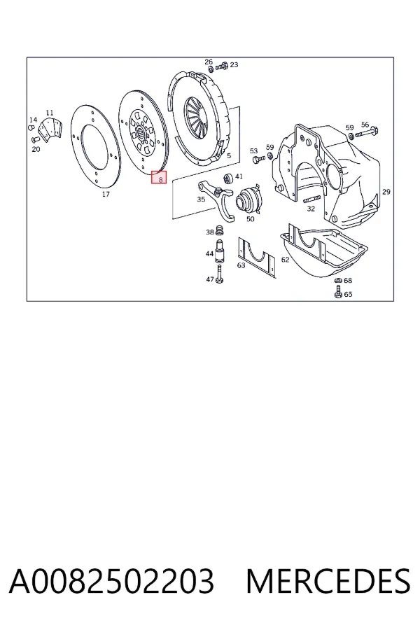 Диск сцепления A0082502203 Mercedes