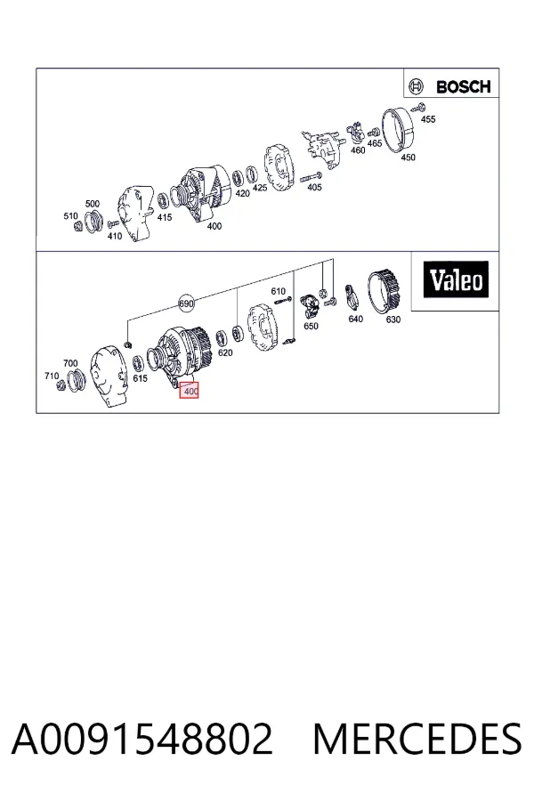 Генератор A0091548802 Mercedes