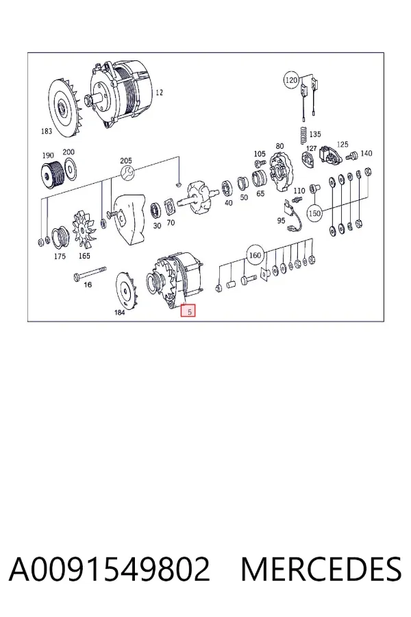 Генератор A0091549802 Mercedes
