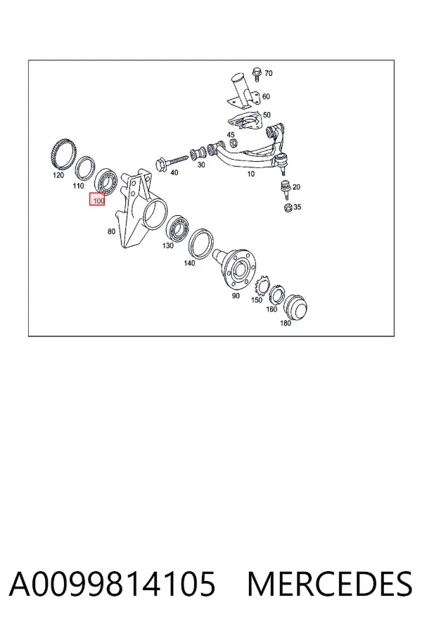 Подшипник ступицы передней внутренний A0099814105 Mercedes
