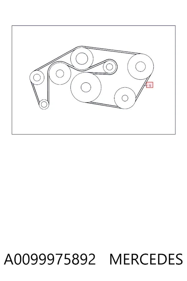 Ремень генератора A0099975892 Mercedes