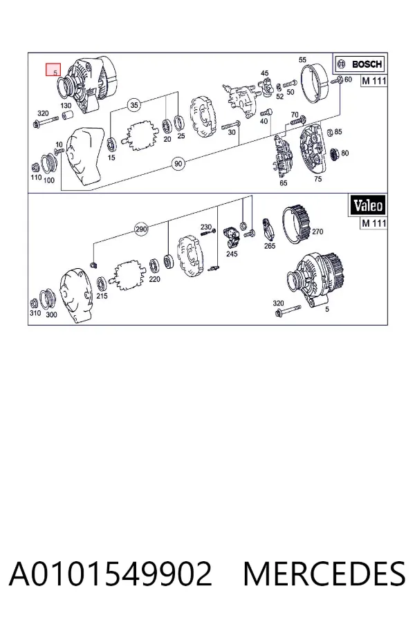 Генератор A0101549902 Mercedes