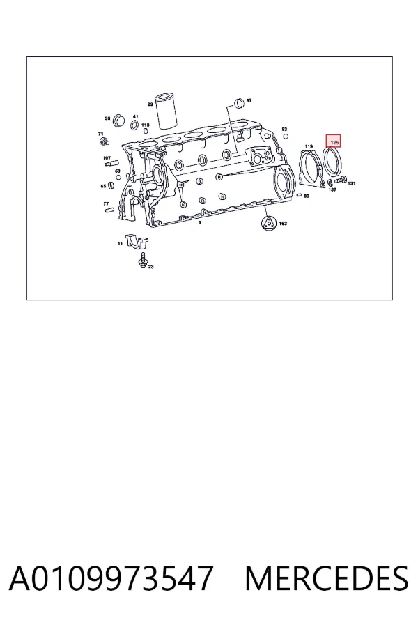 Сальник коленвала задний A0109973547 Mercedes