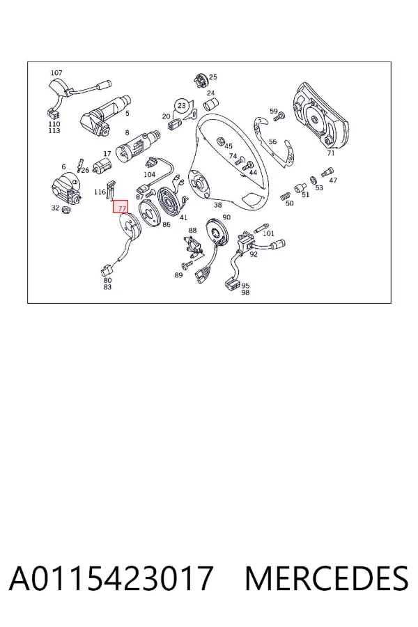 Датчик угла поворота руля A0115423017 Mercedes