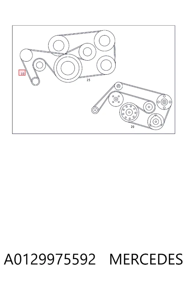 Ремень генератора A0129975592 Mercedes