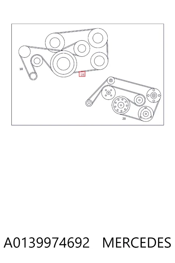 Ремень генератора A0139974692 Mercedes