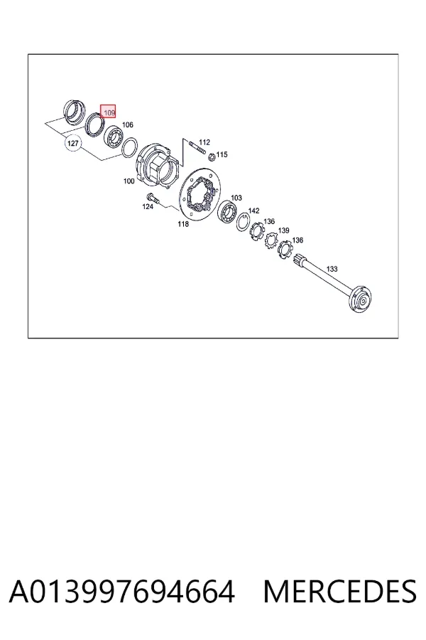 Сальник задней ступицы A013997694664 Mercedes