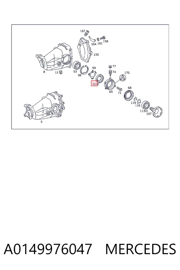 Сальник редуктора заднего моста A0149976047 Mercedes