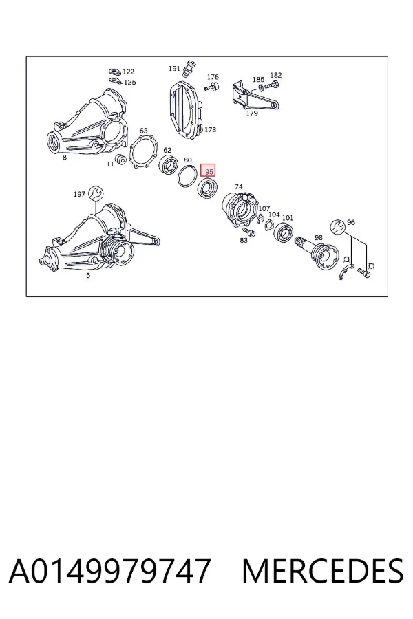 Сальник редуктора заднего моста A0149979747 Mercedes