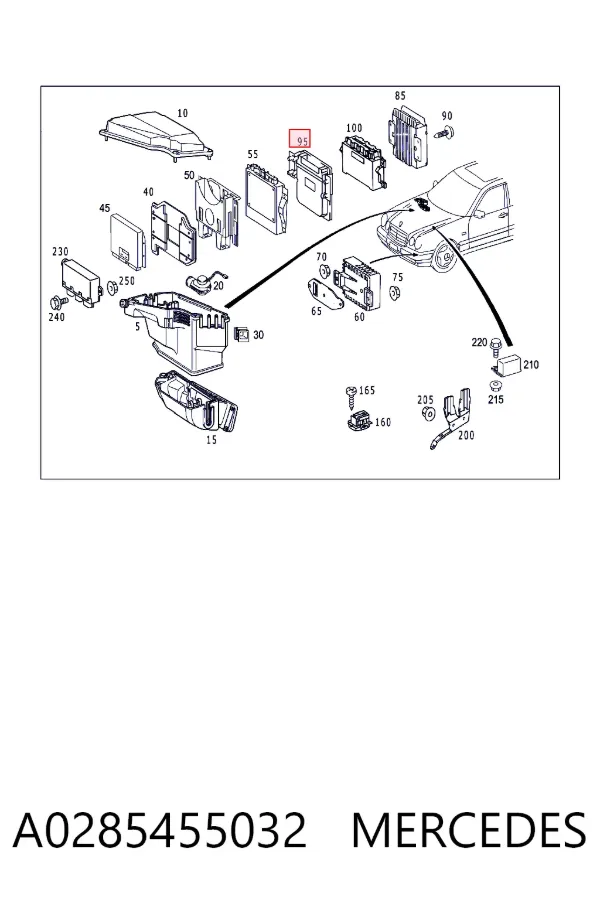 Блок управления двигателем A0285455032 Mercedes
