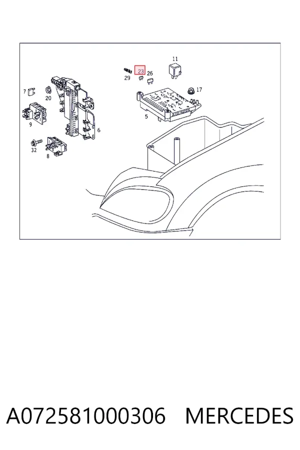 Предохранители A072581000306 Mercedes