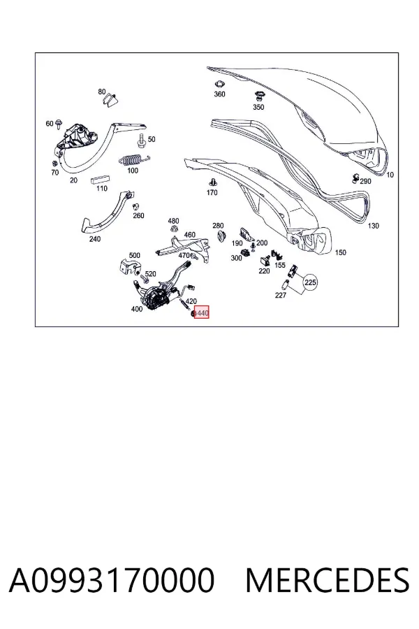 Кронштейн воздушного фильтра A0993170000 Mercedes