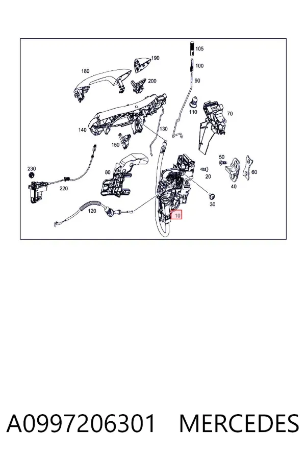 Замок водительской двери A0997206301 Mercedes