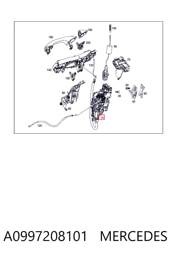 Замок водительской двери A0997208101 Mercedes
