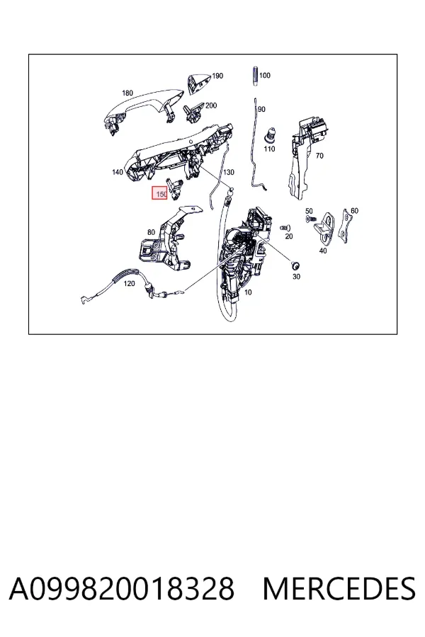 Фонарь подсветки ручки двери передней A099820018328 Mercedes