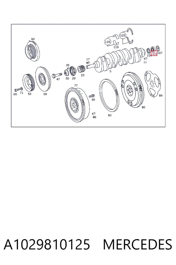 Подвесной подшипник карданного вала A1029810125 Mercedes