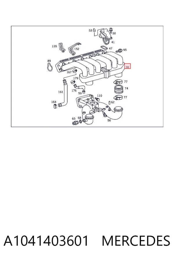 Впускной коллектор A1041403601 Mercedes