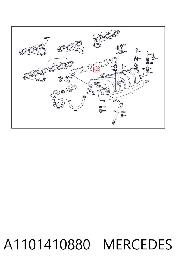 Прокладка впускного коллектора A1101410880 Mercedes