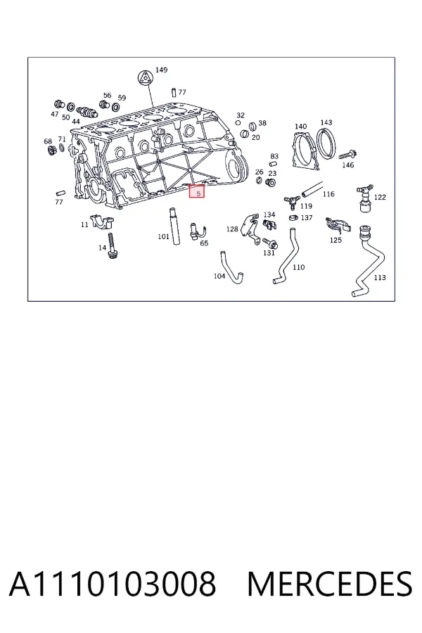 Блок цилиндров двигателя A1110103008 Mercedes