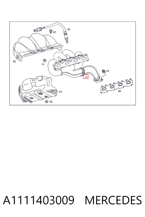 Выпускной коллектор A1111403009 Mercedes