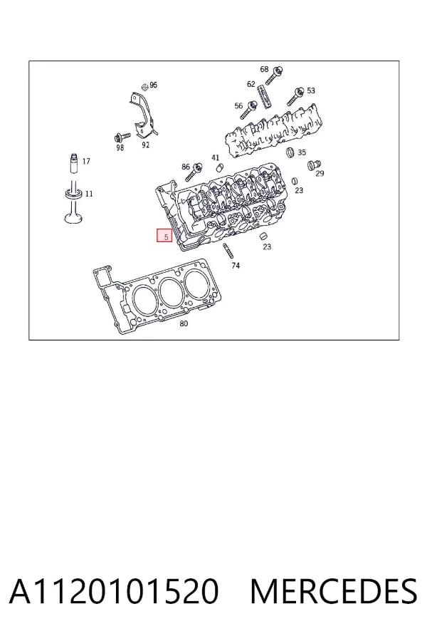 Головка блока цилиндров (ГБЦ) правая A1120101520 Mercedes