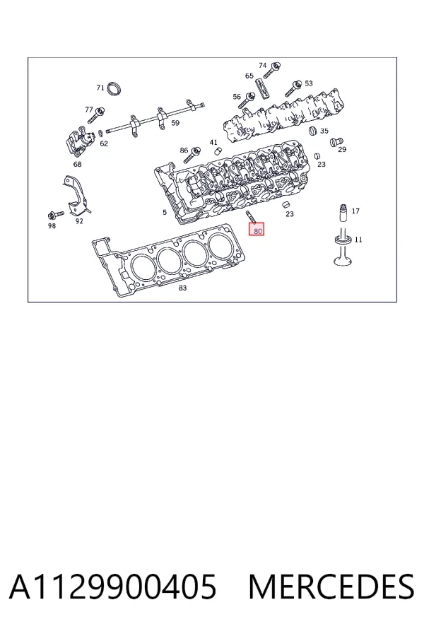 Шпилька выпускного коллектора A1129900405 Mercedes