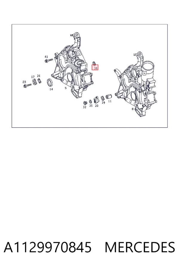 Прокладка передней крышки двигателя A1129970845 Mercedes