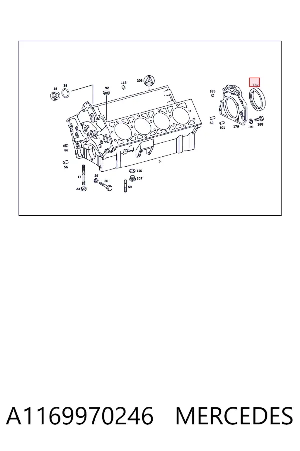 Сальник коленвала задний A1169970246 Mercedes