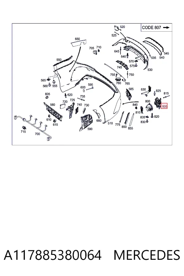  Mercedes A1178853800 цена, от 38.09 USD