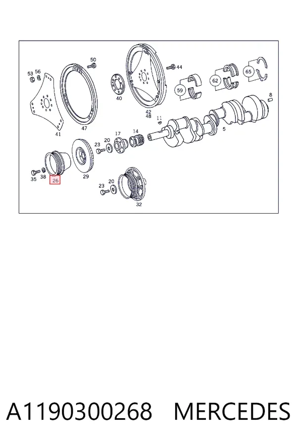 Шкив коленвала A1190300268 Mercedes