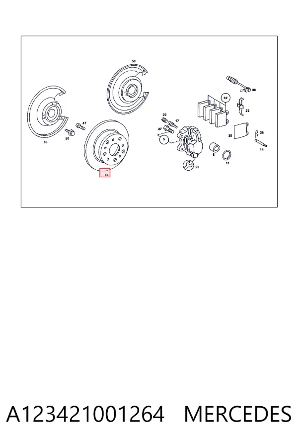 Передние тормозные диски A123421001264 Mercedes