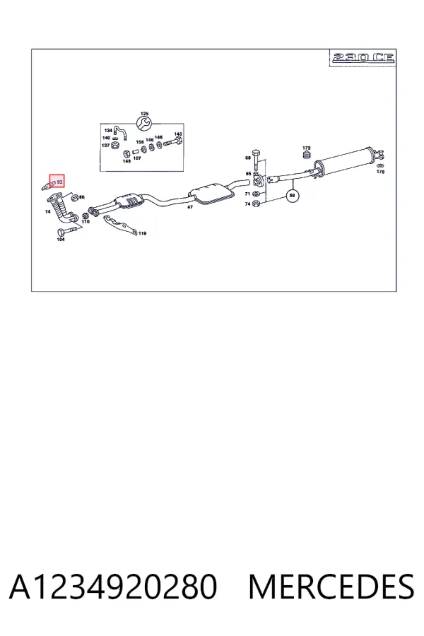 Прокладка глушителя A1234920280 Mercedes