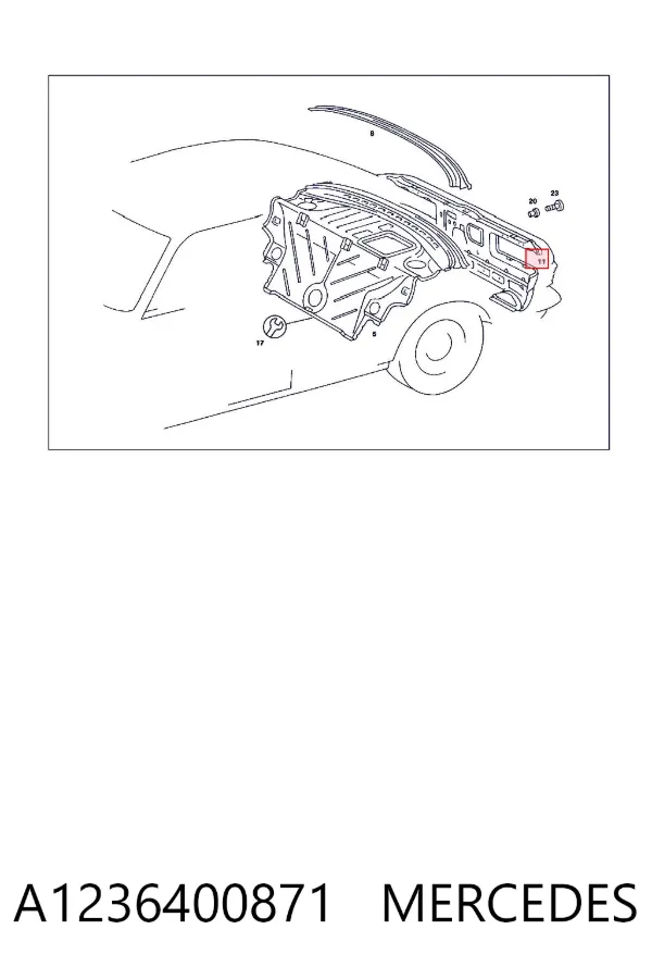 Панель багажного отсека задняя A1236400871 Mercedes