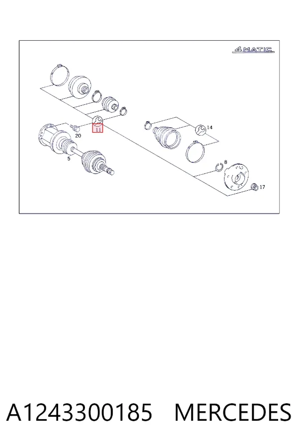 Пыльник ШРУСа внутренний A1243300185 Mercedes
