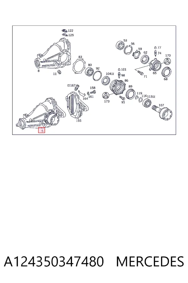 Задний редуктор A124350347480 Mercedes