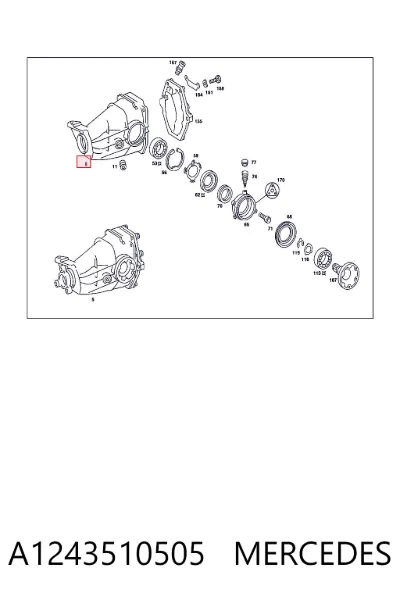Корпус редуктора заднего моста MERCEDES A1243510505
