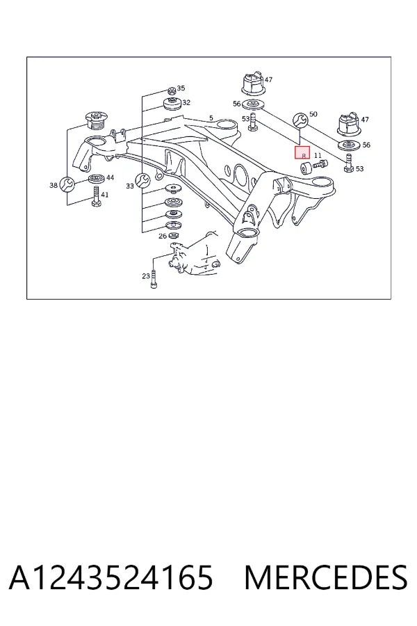 Сайлентблок задней балки A1243524165 Mercedes