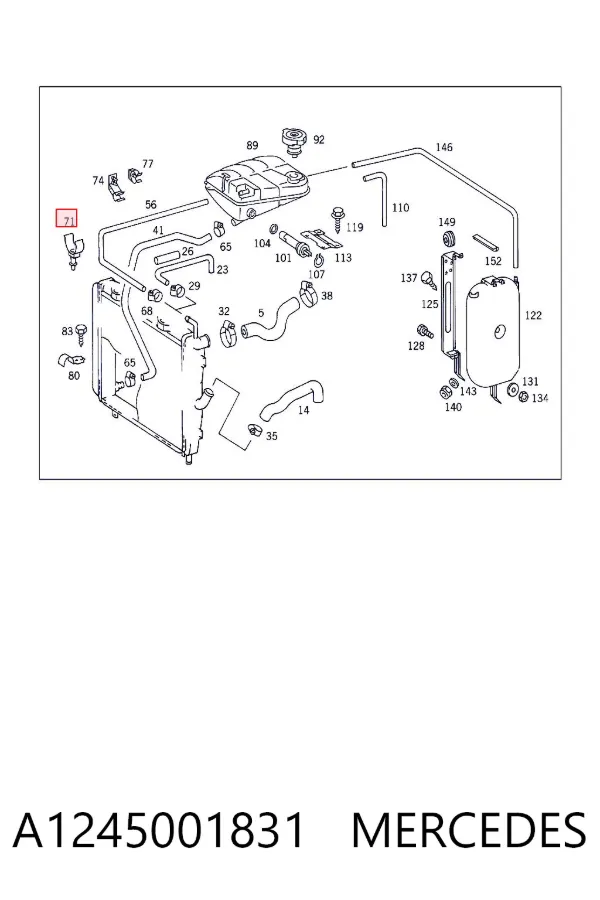 Фиксатор (скоба) проводки A1245001831 Mercedes