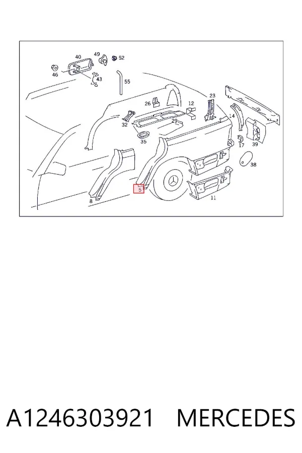 Крыло заднее левое A1246303921 Mercedes
