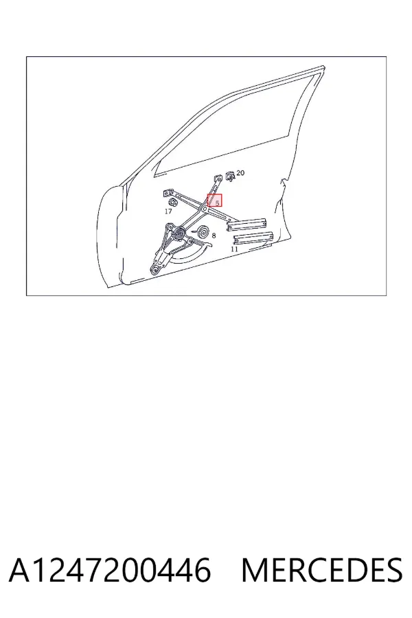Стеклоподъемник передней правой двери A1247200446 Mercedes