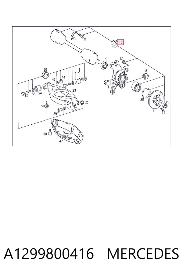 Подшипник задней ступицы A1299800416 Mercedes