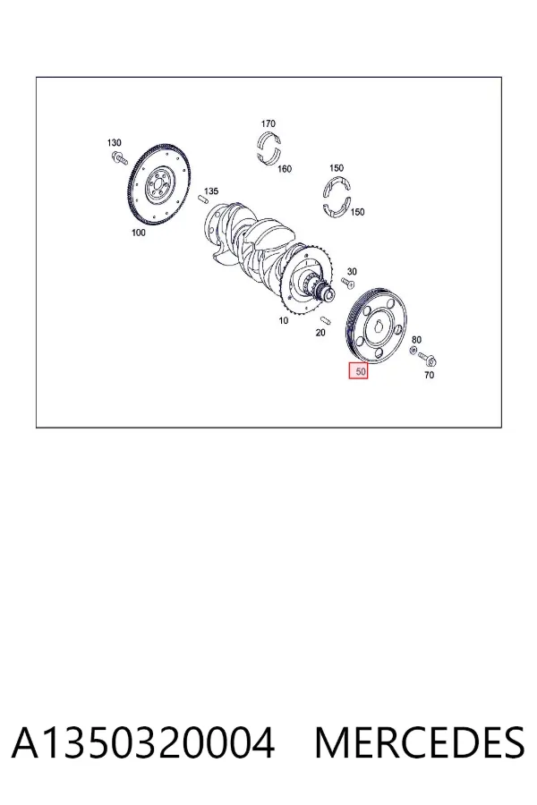 Шкив коленвала A1350320004 Mercedes