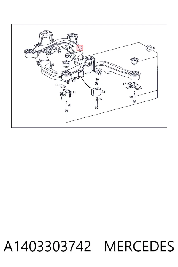 Подрамник передний A1403303742 Mercedes