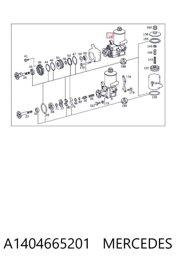 Насос ГУР A1404665201 Mercedes