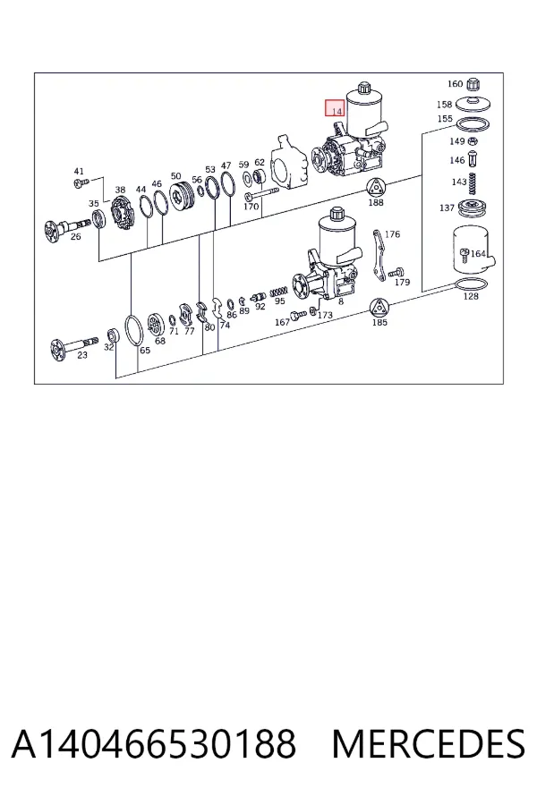 Насос ГУР A1404665301 Mercedes
