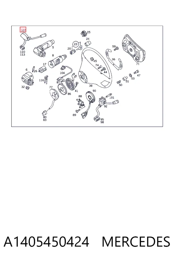 Правый подрулевой переключатель A1405450424 Mercedes