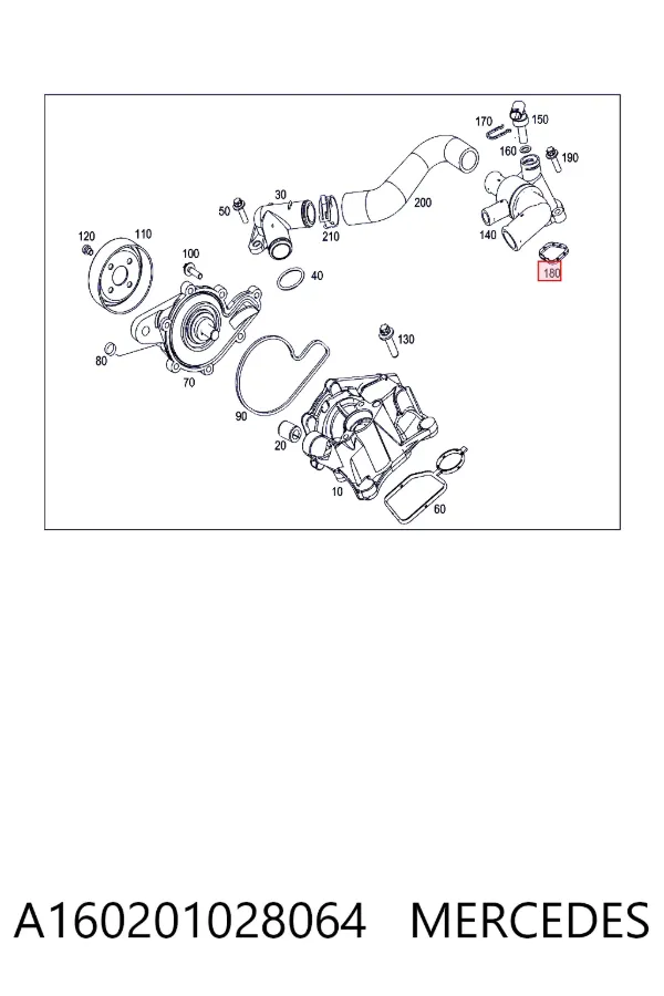 Прокладка водяной помпы Mercedes A1602010280 цена, от 10.23 USD