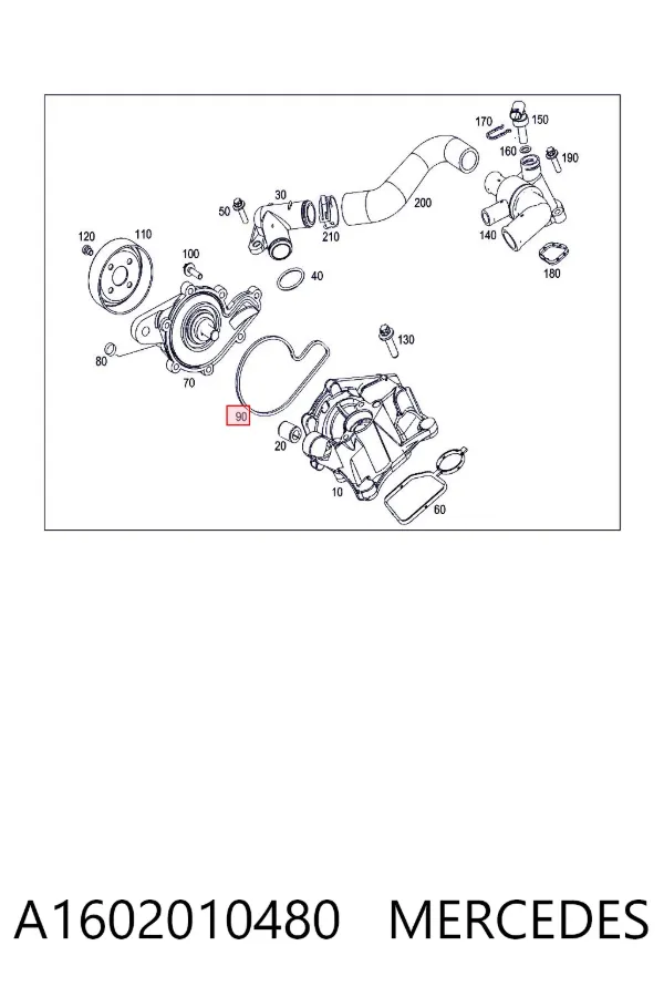 Прокладка водяной помпы A1602010480 Mercedes